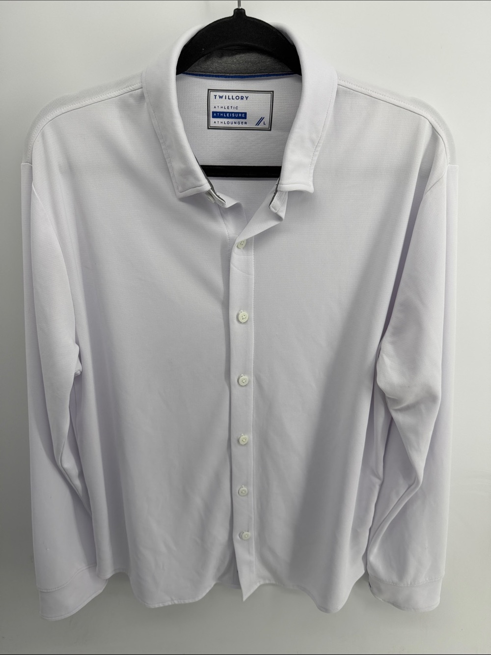 Twillory Athletic Athleisure Athlounger long sleeve button up white dress shirt